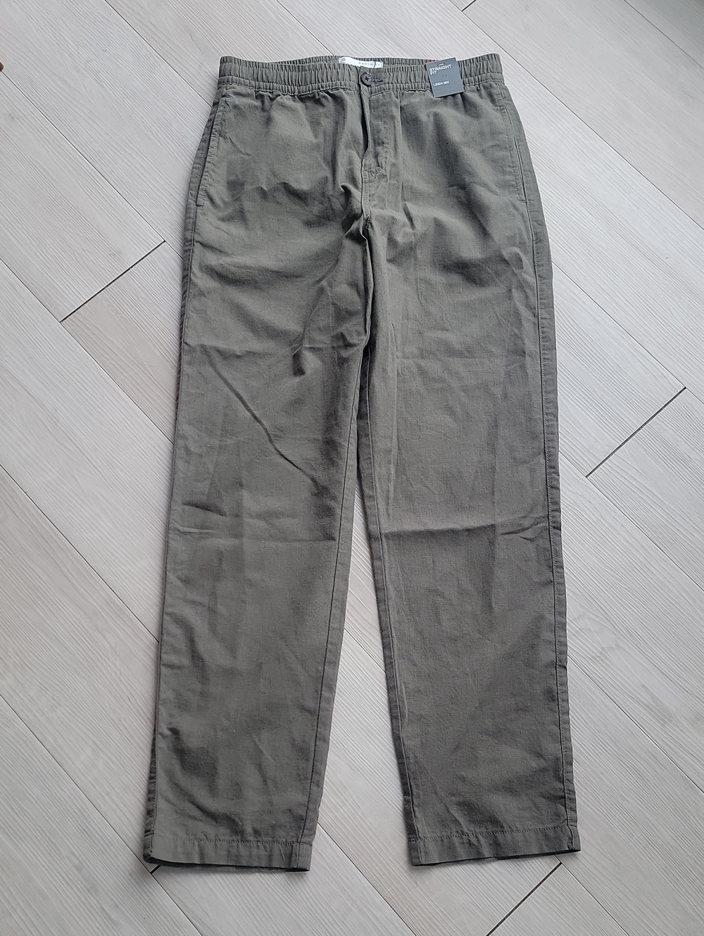Denim&Co Olive Straight-Leg Chinos